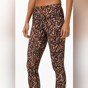 lululemon athletica Black and Tan Speckled Leggings